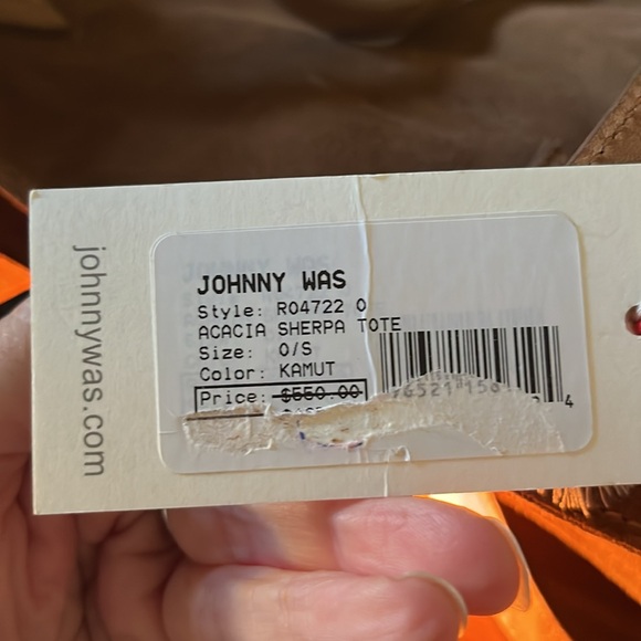 NWT Johnny Was suede Acacia Sherpa tote Italian leather with embroidery - Picture 13 of 13